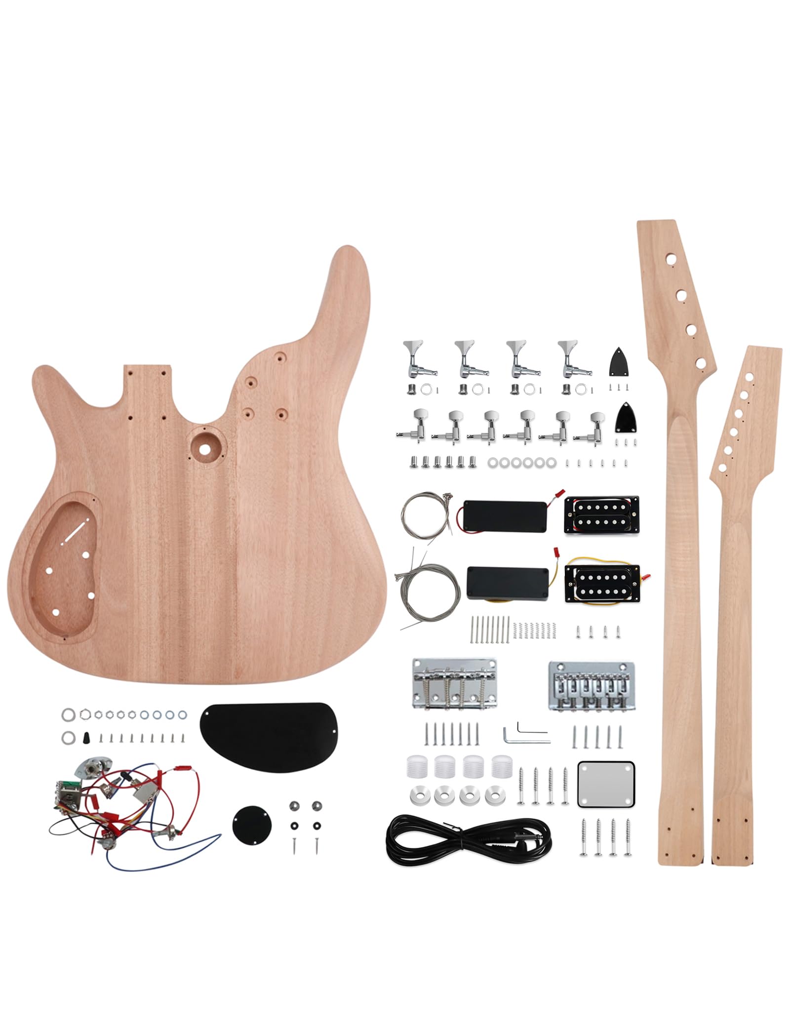 Amazon | Fistrock ダブルネック DIY エレキギターとベースキット 6弦